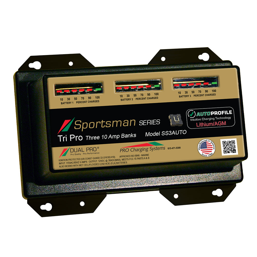 Dual Pro SS3 Auto 30A 3-Bank Lithium and AGM Battery Charger