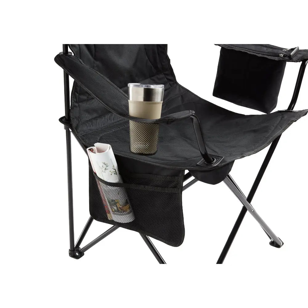 Coleman Cooler Quad Chair with Built-In 4-Can Cooler – Black