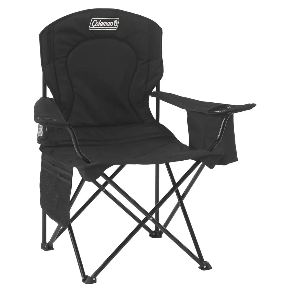 Coleman Cooler Quad Chair with Built-In 4-Can Cooler – Black