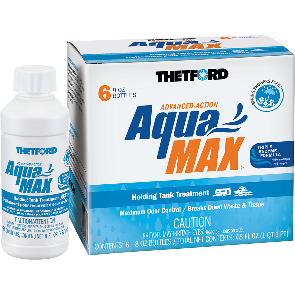 Thetford Marine AquaMax Holding Tank Treatment 6-Pack - 8oz Liquid with Spring Shower Scent