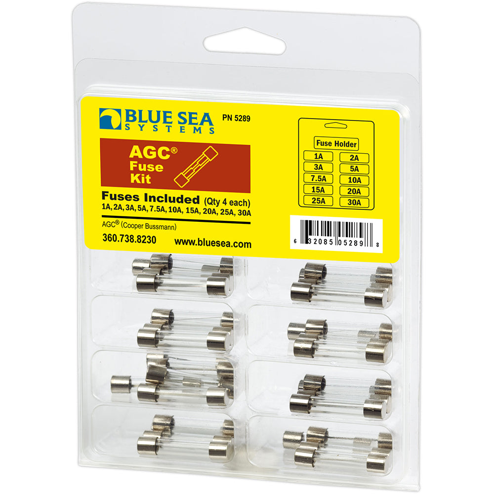 Blue Sea Systems 5289 AGC Fuse Kit - 41 Pieces with Heavy Duty In-Line Fuse Holder