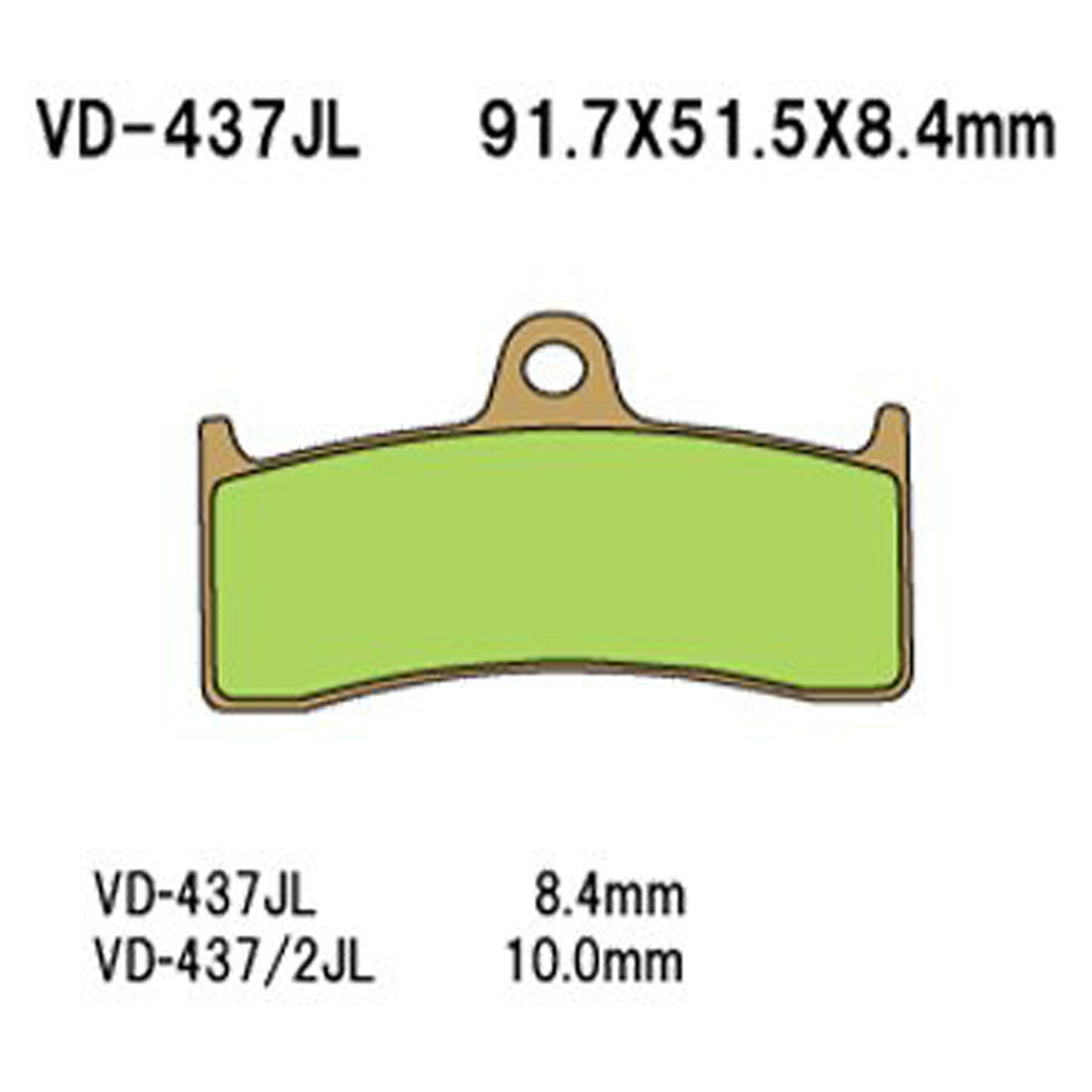VESRAH VD-437RJL Brake Pads for Reliable Stopping Power