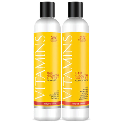 Nourish Beaute Vitamins Natural Shampoo and Conditioner for Hair Growth and Hair Loss for Hair RegrowthVolume and Thickening with BiotinDHT BlockersNo Sulfate For Men and Women 2 Pk Atticus Goods