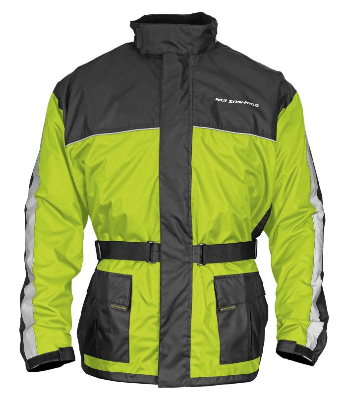 Nelson Rigg Solo Storm Jacket Hi-Vis Yellow/Black Small - Weather-Resistant and High Visibility Motorcycle Gear