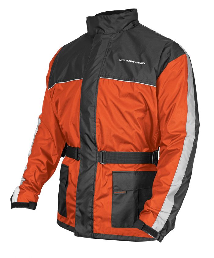 Nelson Rigg Solo Storm Jacket Orange/Black Small - Waterproof and Lightweight Motorcycle Gear