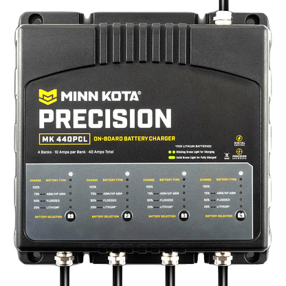 Minn Kota MK-440 On-Board Precision Charger - 4 Bank, 10 Amp Lithium-Optimized Battery Charger