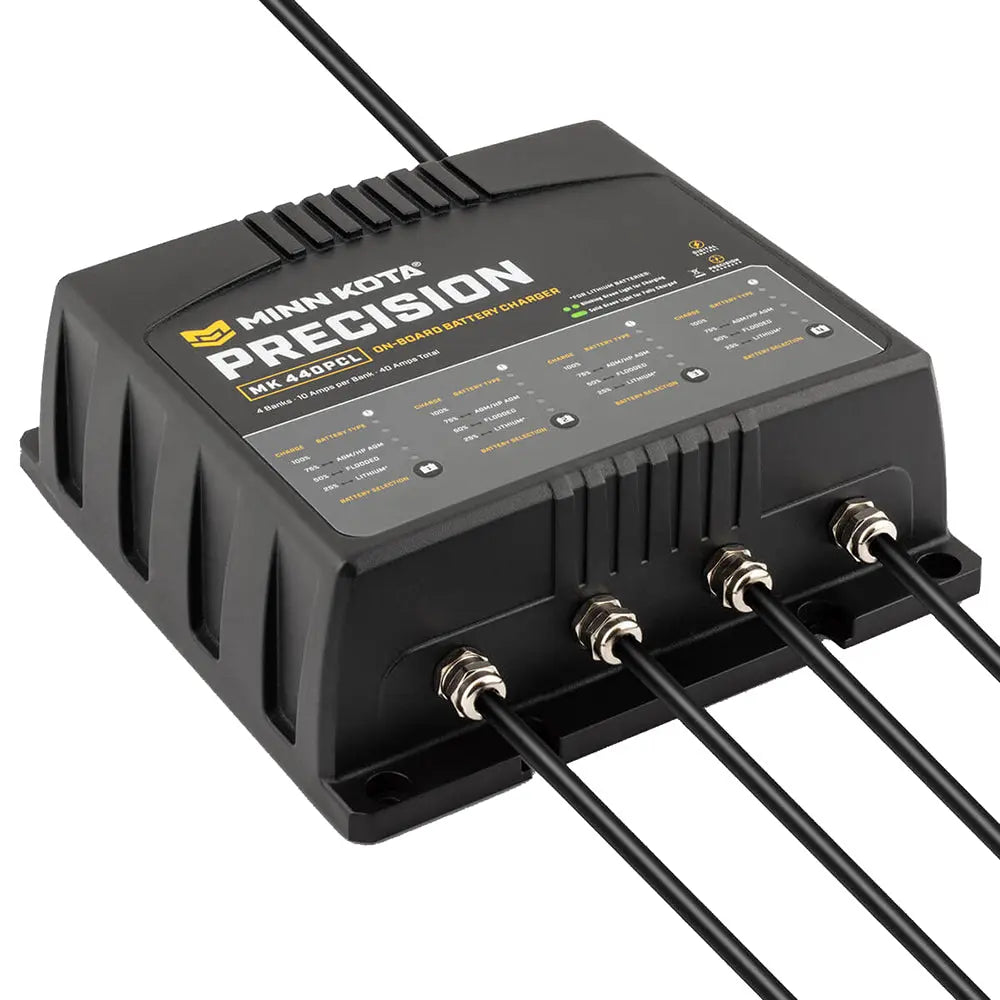 Minn Kota MK-440 On-Board Precision Charger - 4 Bank, 10 Amp Lithium-Optimized Battery Charger