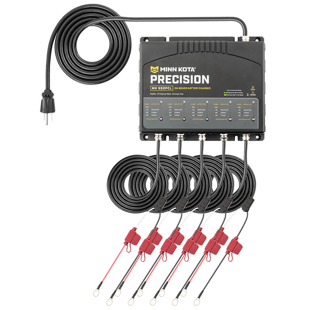 Minn Kota MK-550 On-Board Lithium-Optimized 5 Bank Charger with 10 Amp Output