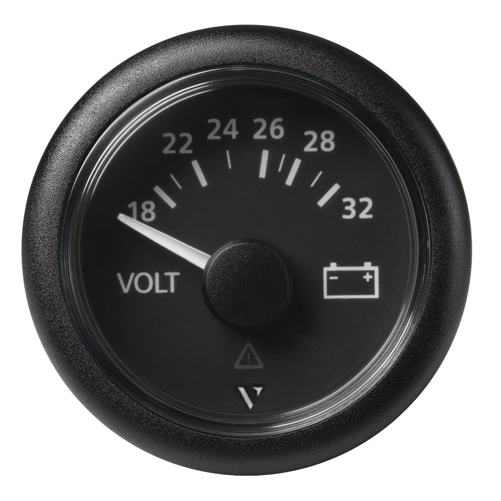 Veratron 52mm Viewline Voltmeter 18-32V with Black Dial and Bezel
