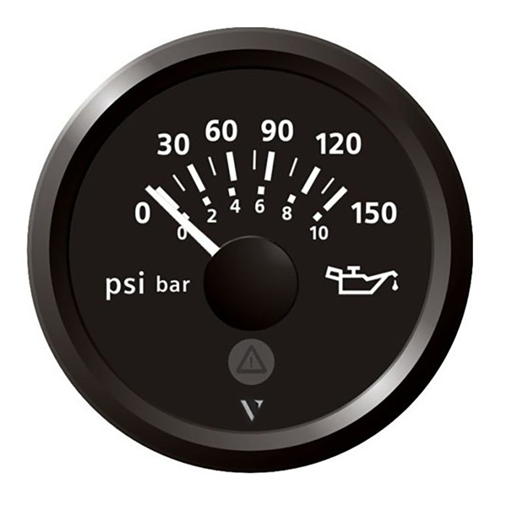 Veratron A2C59514117 Viewline Engine Oil Pressure Gauge, 0–150 PSI, Black Dial and Bezel