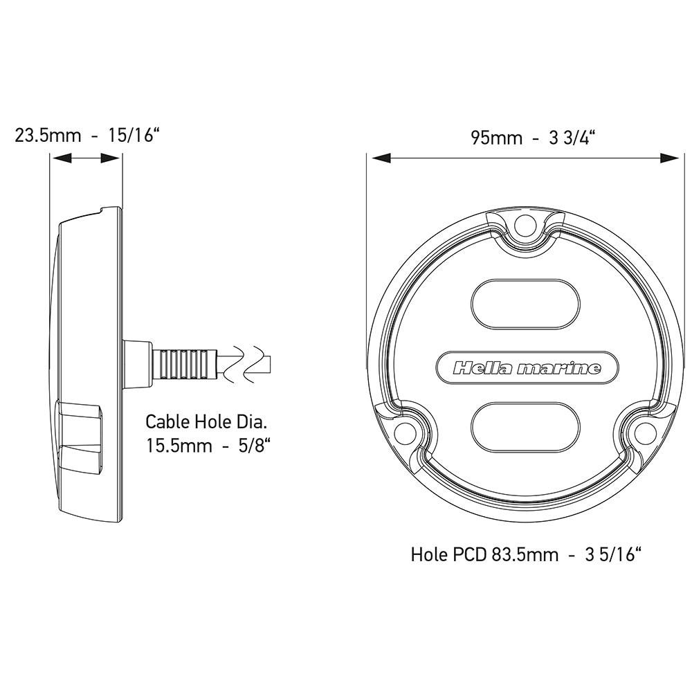 Hella Marine Apelo A1 Blue White Underwater Light - 1800 Lumens, Black Housing, White Lens