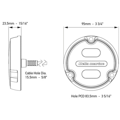 Hella Marine Apelo A1 Blue White Underwater Light - 1800 Lumens, Black Housing, White Lens