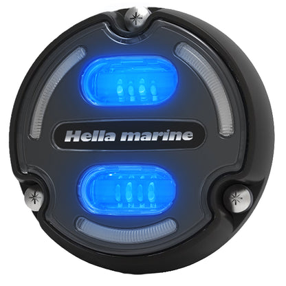 Hella Marine Apelo A2 Blue White Underwater Light - 3000 Lumens, Black Housing, Charcoal Lens with Edge Light
