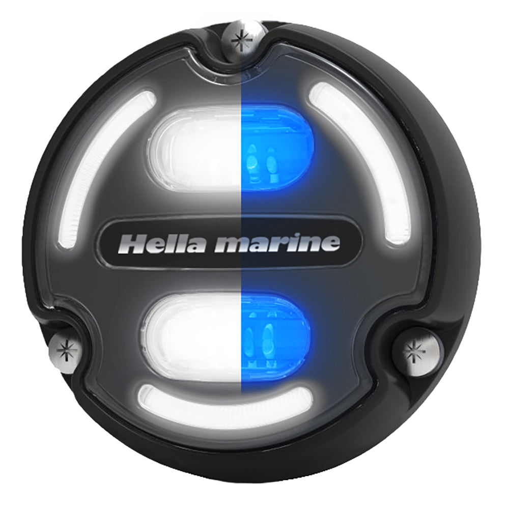 Hella Marine Apelo A2 Blue White Underwater Light - 3000 Lumens, Black Housing, Charcoal Lens with Edge Light
