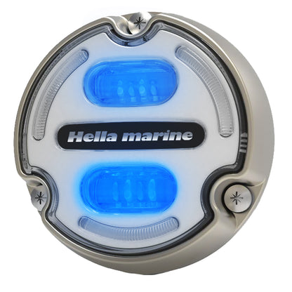 Hella Marine Apelo A2 Blue White Underwater Light – 3000 Lumens, Bronze Housing with White Lens and Edge Light