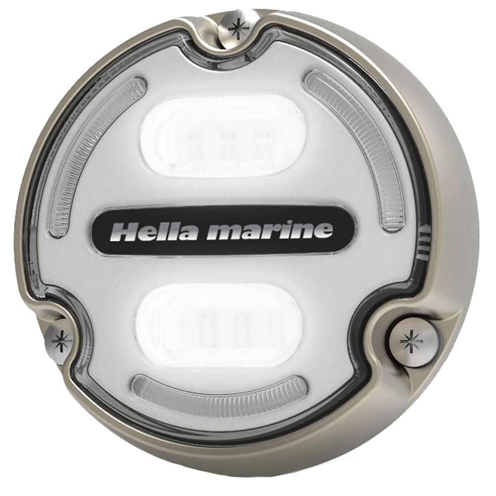 Hella Marine Apelo A2 Blue White Underwater Light – 3000 Lumens, Bronze Housing with White Lens and Edge Light