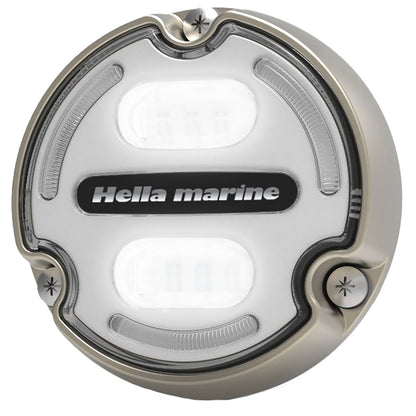 Hella Marine Apelo A2 Blue White Underwater Light – 3000 Lumens, Bronze Housing with White Lens and Edge Light