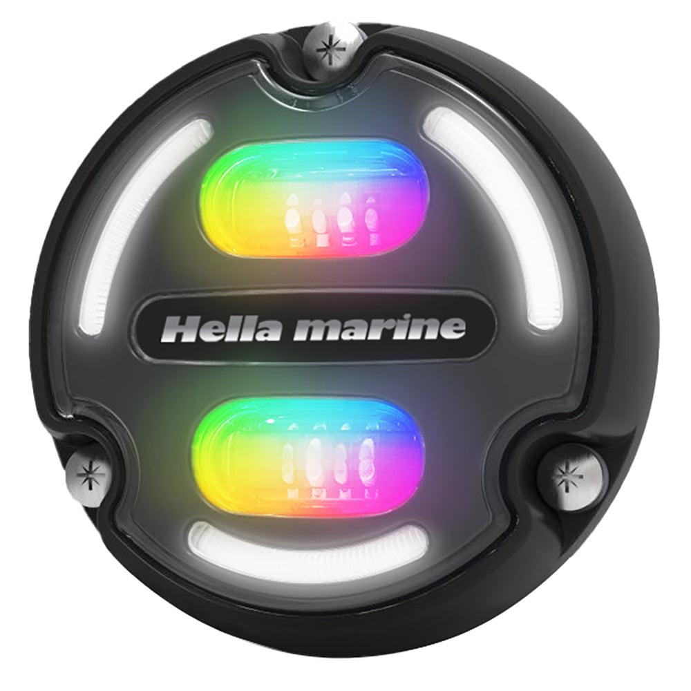 Hella Marine A2 RGB Underwater Light - 3000 Lumens, Black Housing with Charcoal Lens and Edge Light