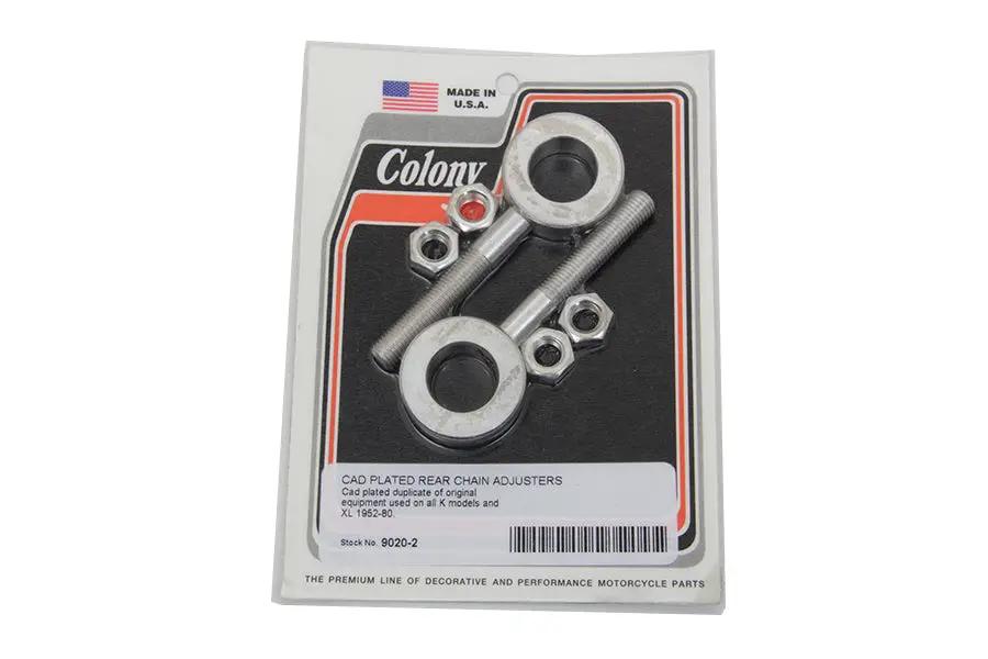 Colony Rear Chain Adjuster Cadmium for Harley Davidson XL 1957-1966 by Colony