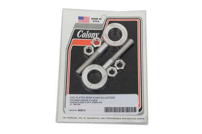 Colony Rear Chain Adjuster Cadmium for Harley Davidson XL 1957-1966 by Colony