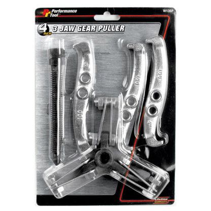 Performance Tool W136P 4-Inch Heavy-Duty 3-Jaw Gear Puller for Automotive and Machinery Maintenance