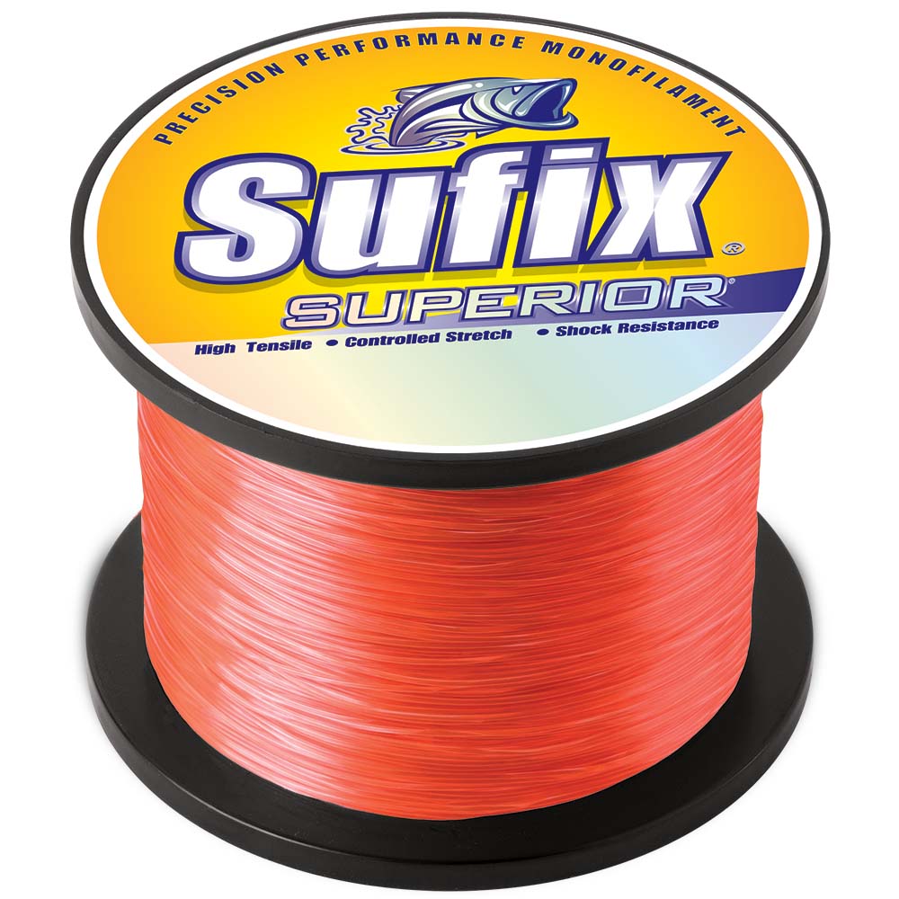 Sufix Superior Neon Fire Monofilament Line - 12 lb Strength, 1100 Yards