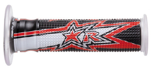 ARIETE Harri's Evo Perforated Motorcycle Grips 02632/FRBR