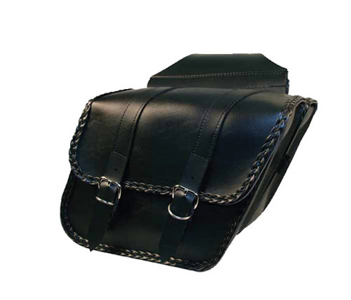 DOWCO Braided Ranger Series Large Slant Saddlebags Set - Durable Motorcycle Luggage