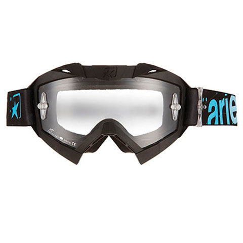 Ariete 14001-SFA MX Adrenaline Senior Motocross Goggles, Fluorescent Blue and Green