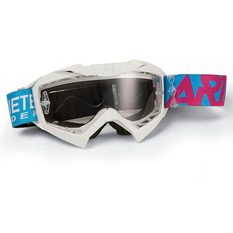 Ariete 14001-SBP MX Adrenaline Senior Goggles, White/Pink/Light Blue