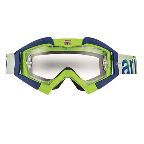 Ariete 13950-LA15 MX Goggles Riding Crows Lime Blue