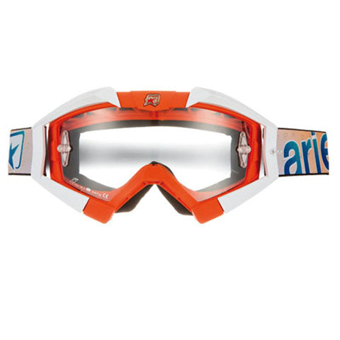 Ariete MX Riding Crows Orange and White Motocross Goggles 13950-OB15