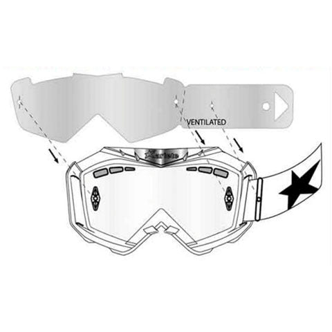 Ariete 12964-TOV Tear-Off Kit, 3 Packs with 6 Films for Ventilated Lens