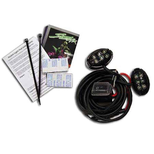 STREET FX 1042519 Electropod Green LED Motorcycle Black Oval Pods, Pair