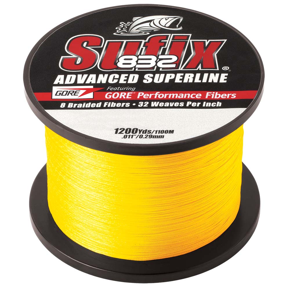 Sufix 832 Advanced Superline Braid 10lb Hi-Vis Yellow 1200 yards