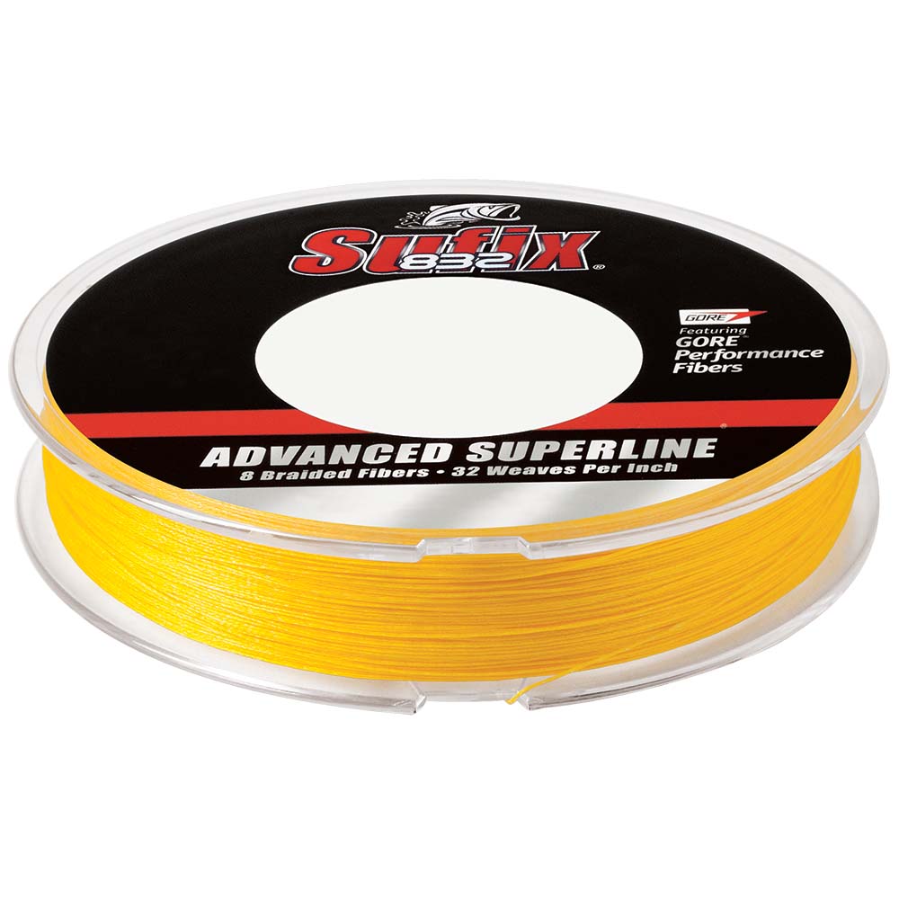 Sufix 832 Advanced Superline Braid - 20lb Hi-Vis Yellow, 150 Yards