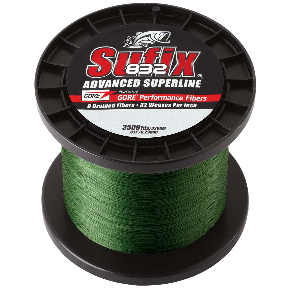 Sufix 832 Advanced Superline Braid 30lb Low-Vis Green - 3500 Yards