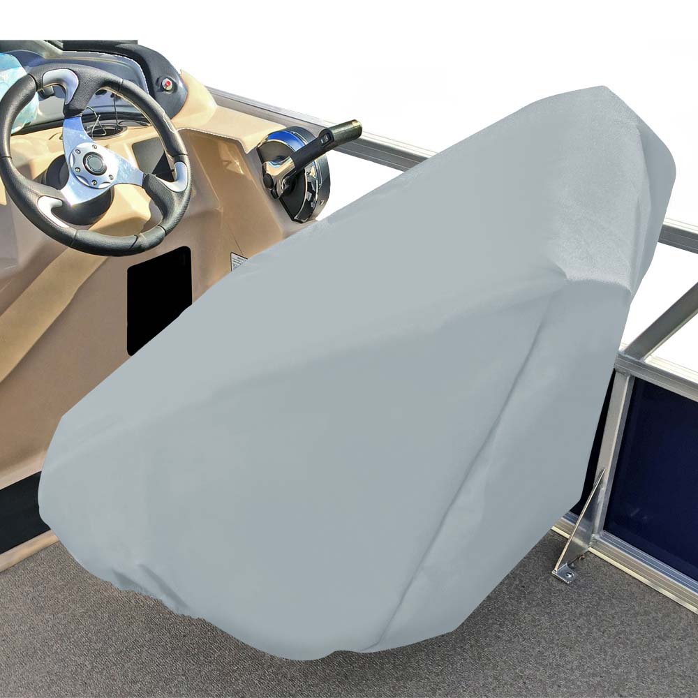 Carver by Covercraft Poly-Flex II Captain's Chair Cover – Fits up to 32H x 26W x 25D, Grey