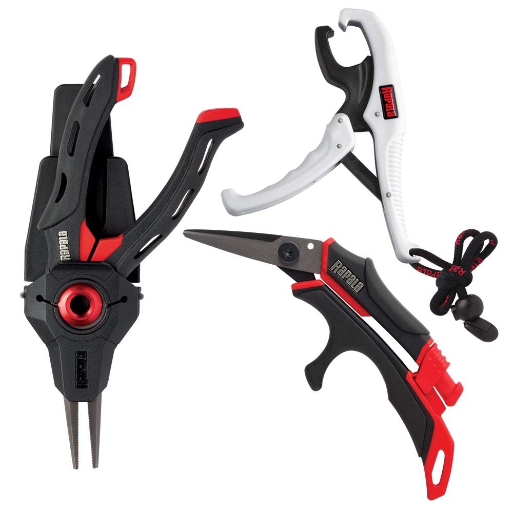 Rapala Performance Tool Combo with 6-Inch Mag Spring Pliers, Line Scissors, and Floating Fish Gripper