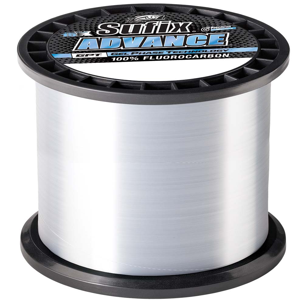 Sufix Advance Fluorocarbon Fishing Line, 12 lb, Clear, 1,200 Yards, Part 679-1012C