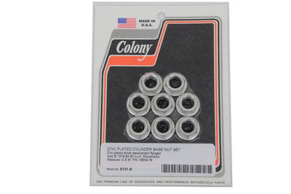 Colony Cylinder Base Nut with Cadmium Finish for Harley Davidson FL & FX Models by Colony