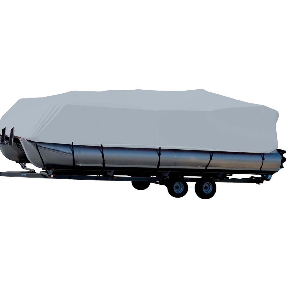 Carver Sun-DURA Styled-to-Fit Boat Cover for 22.5' Pontoons with Bimini Top and Rails - Grey
