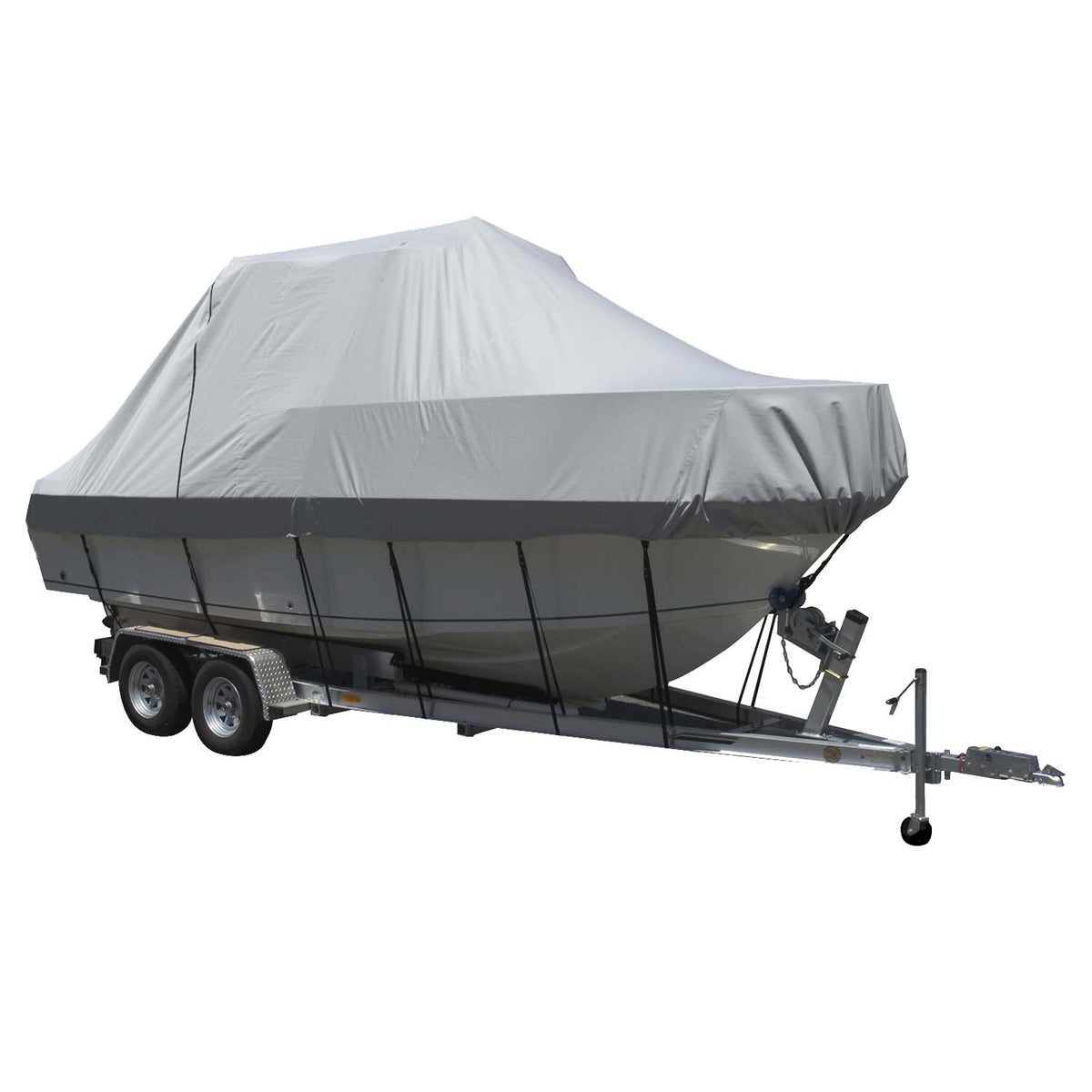 Carver by Covercraft Sun-DURA Boat Cover for 24.5-Foot Walkaround Cuddy and Center Console Boats, Gray – Part 90024S-11