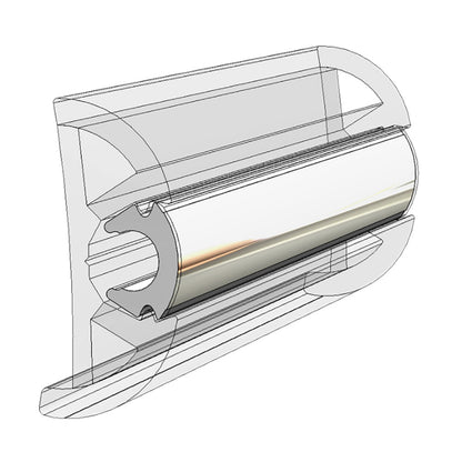 TACO Marine Flex Chrome Insert 15/16" x 17/32" - 100 ft for Marine Applications