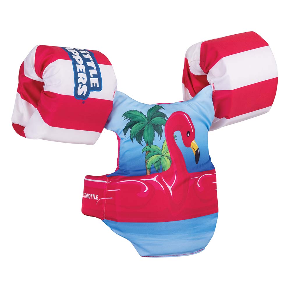 Full Throttle Little Dippers Life Jacket - Flamingo for Kids 33-55 lbs