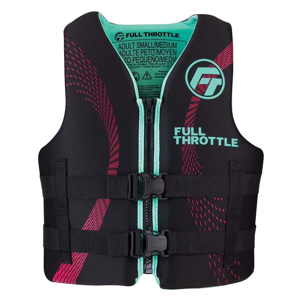 Full Throttle Adult Rapid-Dry Life Jacket S/M Aqua and Black