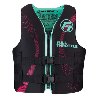 Full Throttle Adult Rapid-Dry Life Jacket S/M Aqua and Black