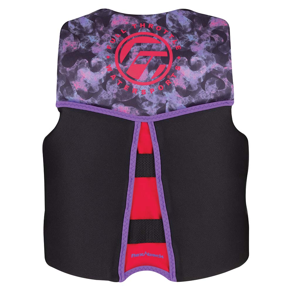 Full Throttle Youth Rapid-Dry Flex-Back Life Jacket - Pink and Black