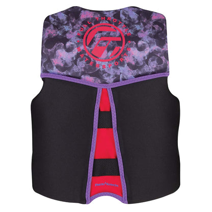 Full Throttle Youth Rapid-Dry Flex-Back Life Jacket - Pink and Black