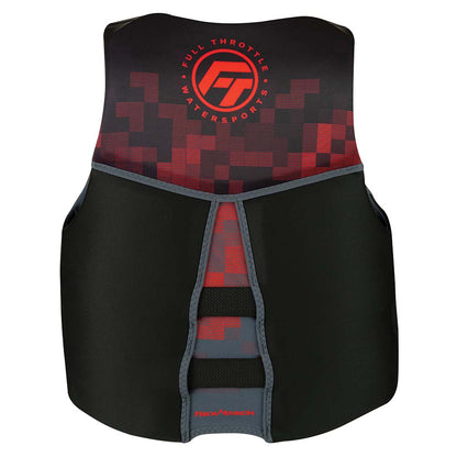 Full Throttle Men's Rapid-Dry Flex-Back Life Jacket - Small Black and Red